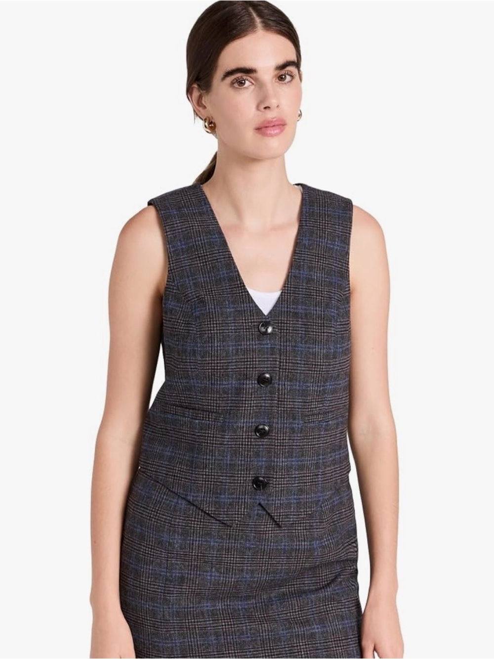 Madewell Women's Grey and Blue Waistcoats-vests